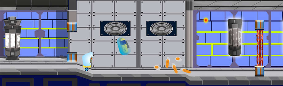Graphic of Astro-LL gameplay in Spaceship level 2